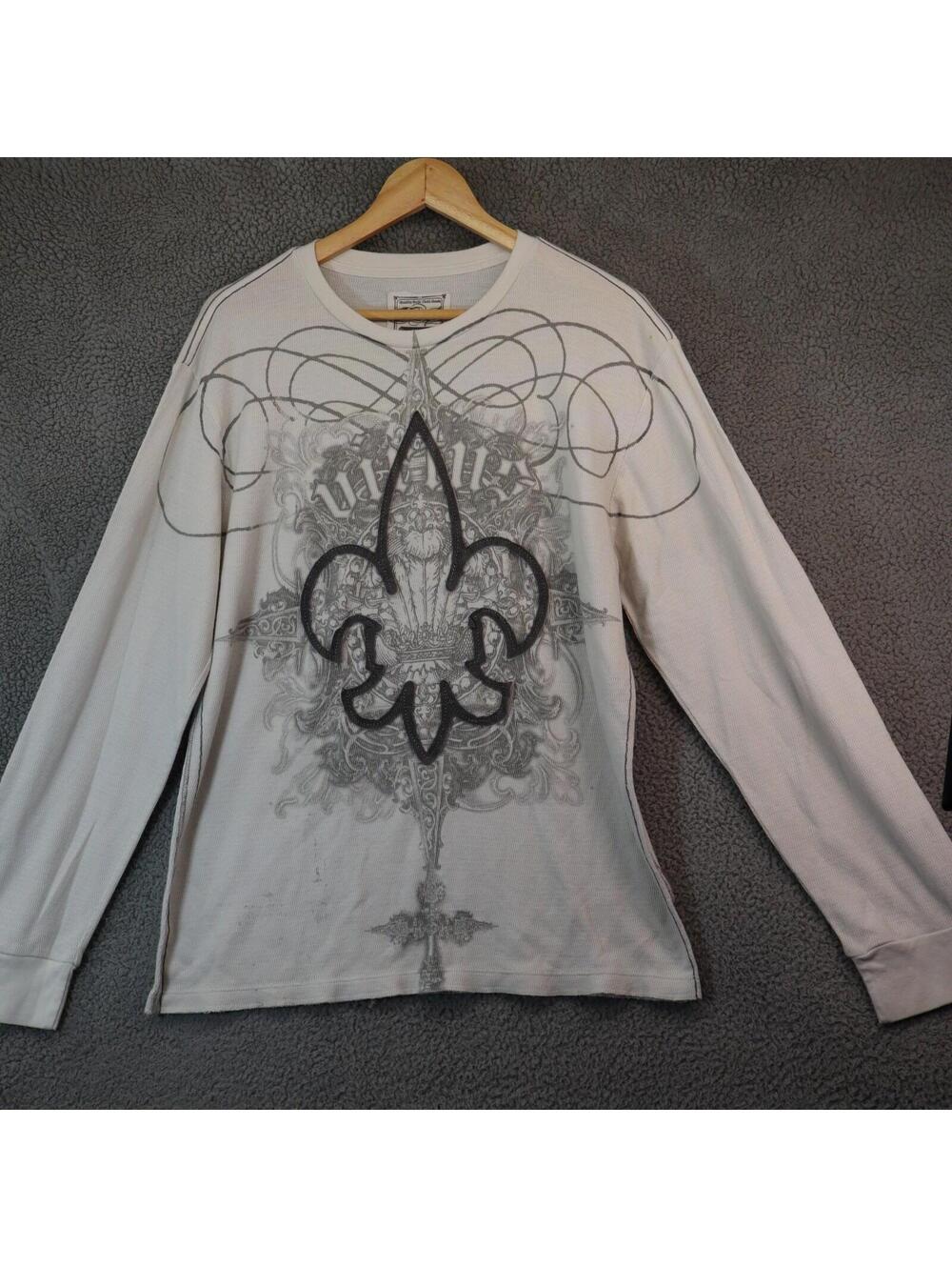 Retro Men Large Thermal Shirt Distress Pinkman y2k fleur tat